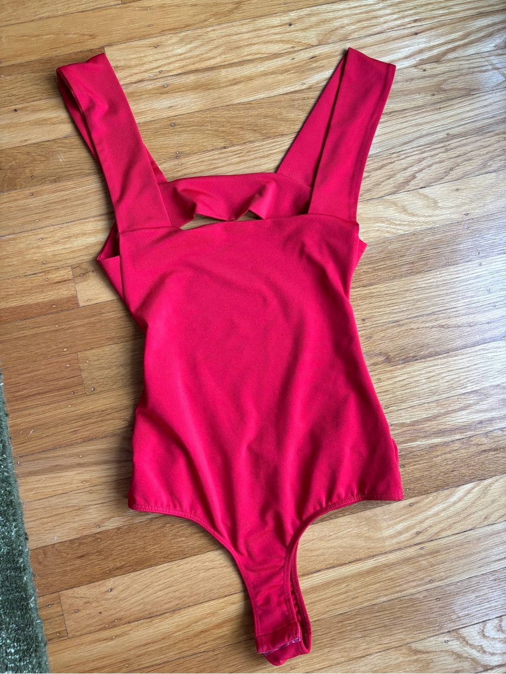 Free People Red Cutout Back Bodysuit
